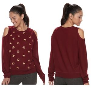 Disney Mickey Mouse Cold Shoulder Sweatshirt